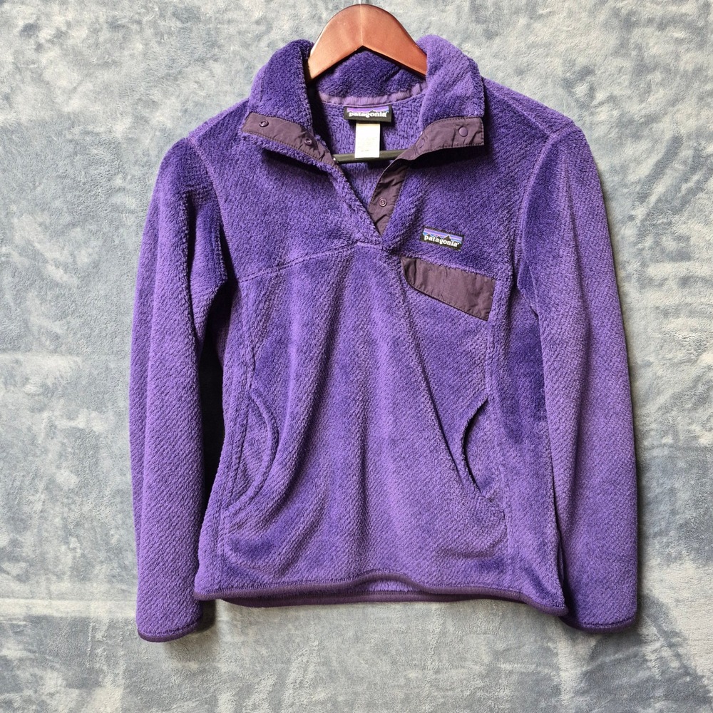 Patagonia Re-Tool Snap-T Fleece Pullover Womens Small Purple Polartec 25442